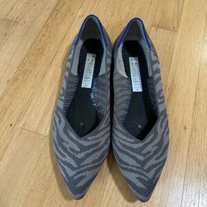 Rothy’s The Point Gray Zebra print flat